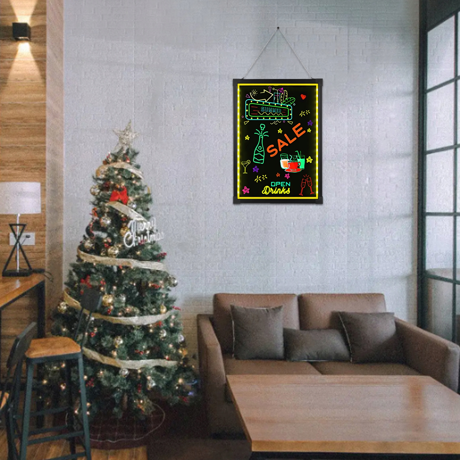 Tablica do pisania wiadomości LED 50x70cm Długość 70 cm