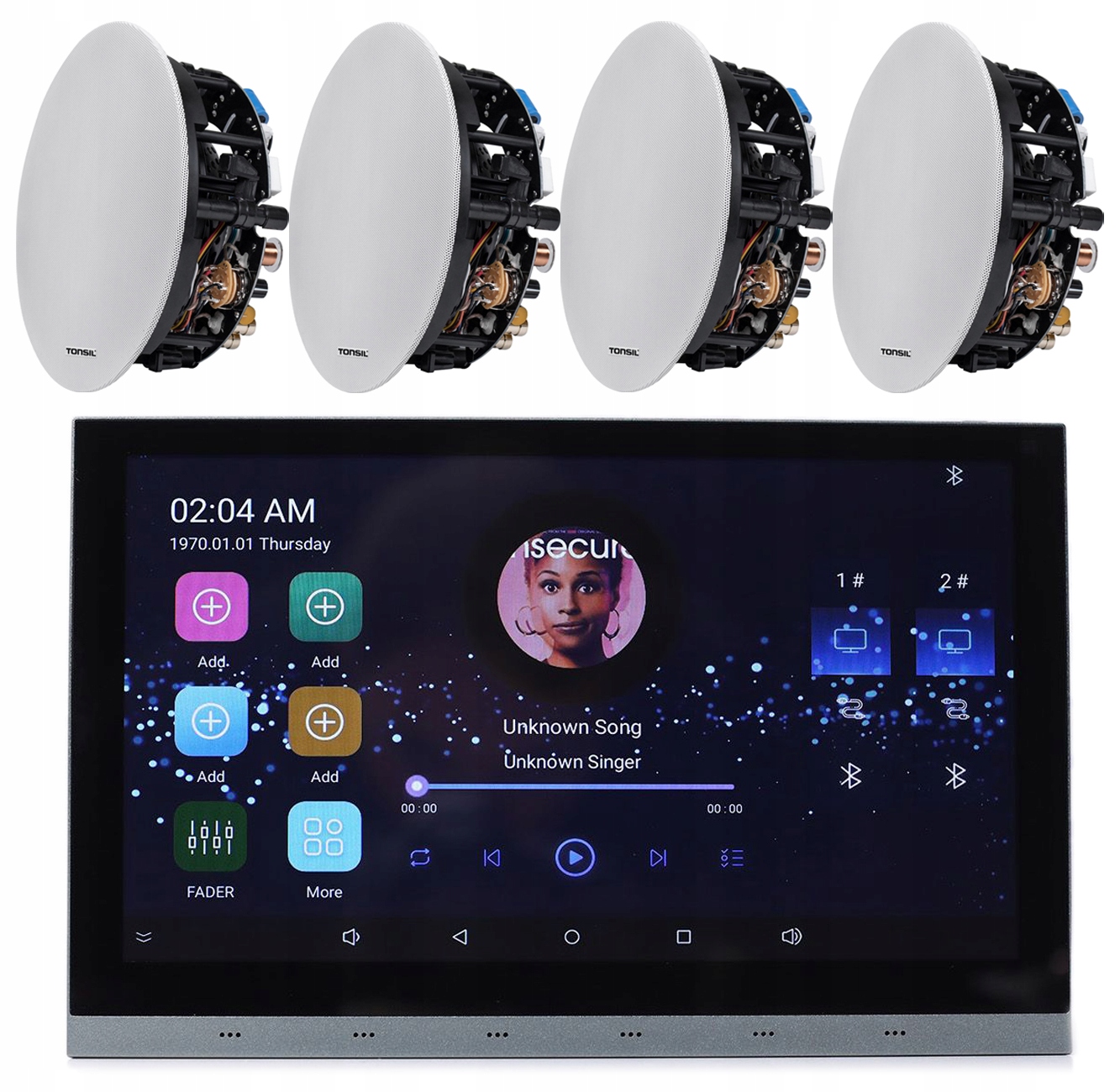 Nástěnný přehrávač Tonsil WS-100 WiFi Bt 4x stropní reproduktor Zgsu 5040