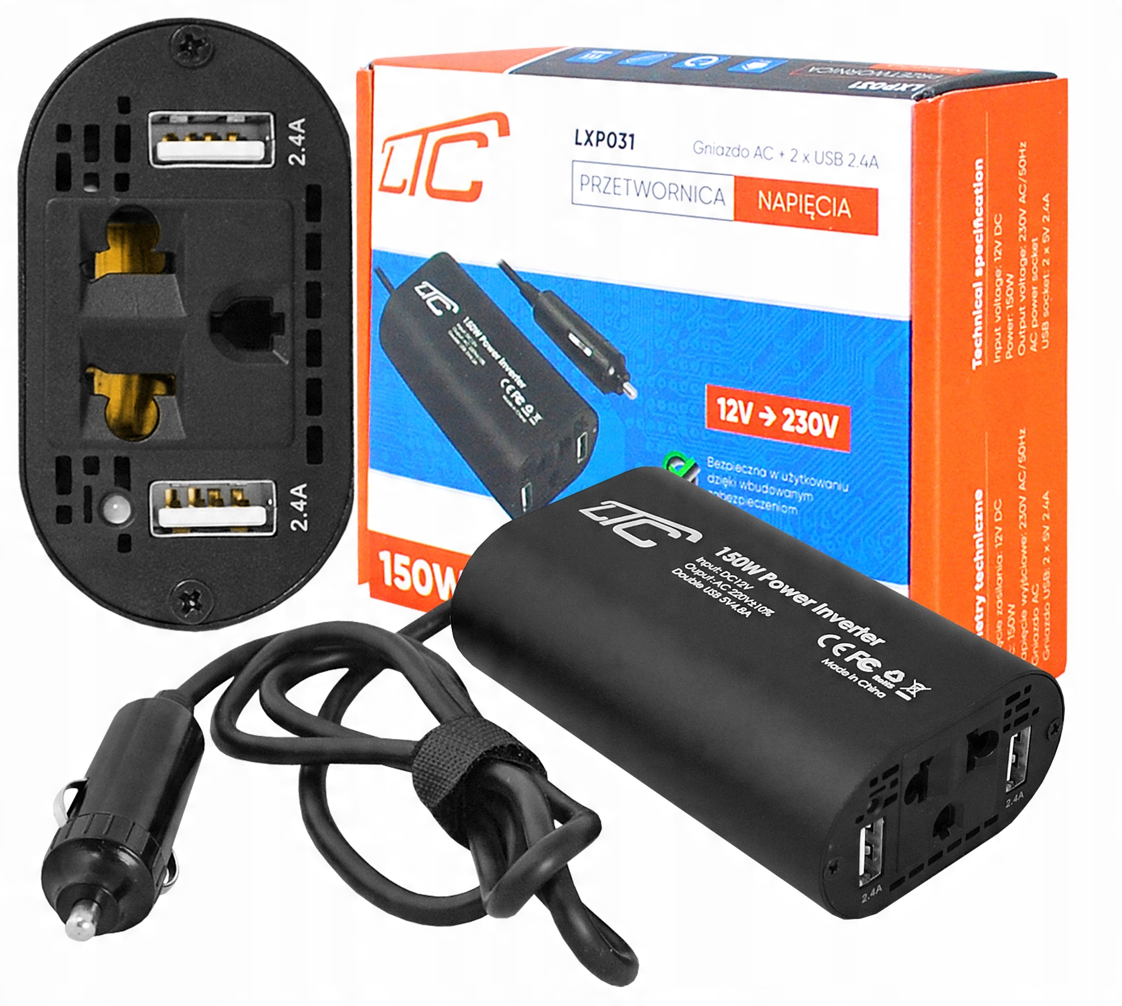 

Przetwornica Napięcia Ltc 12V/230V 150W 2xUSB