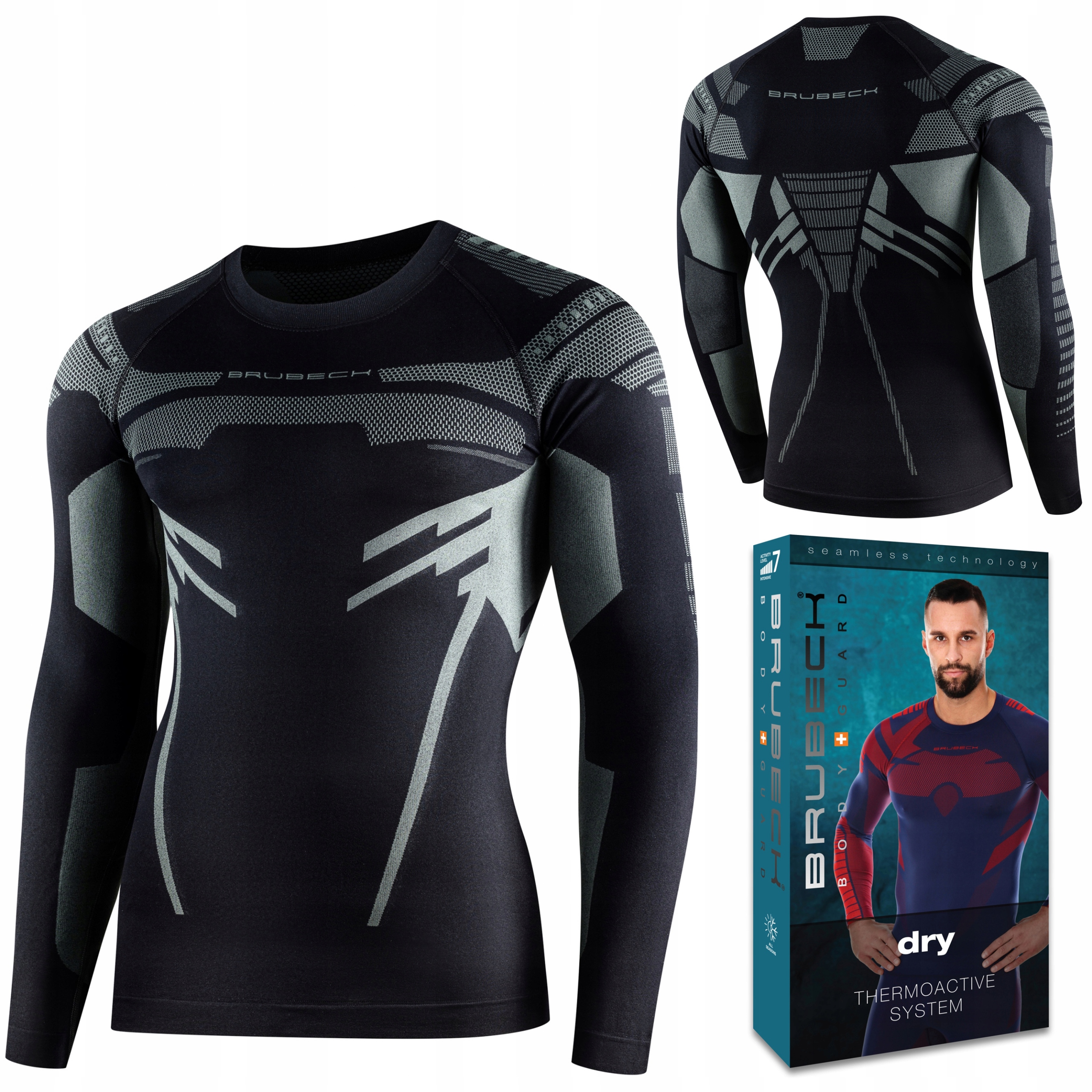 Pánské funkční tričko Termoaktivní Brubeck Dry sportovní Dlouhý Rukáv XL