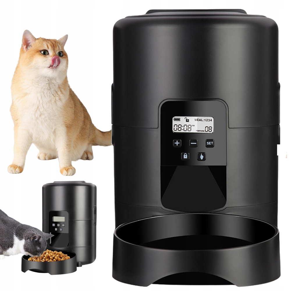 Levně Automatický Dávkovač Krmiva Pro Kočky Množství Dvojité Napájení Trvanlivost