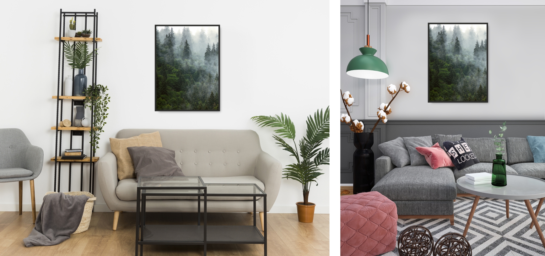 LAS MGŁA ZIELEŃ plakat obraz 21x30 cm obraz #113 Rodzaj bez ramy