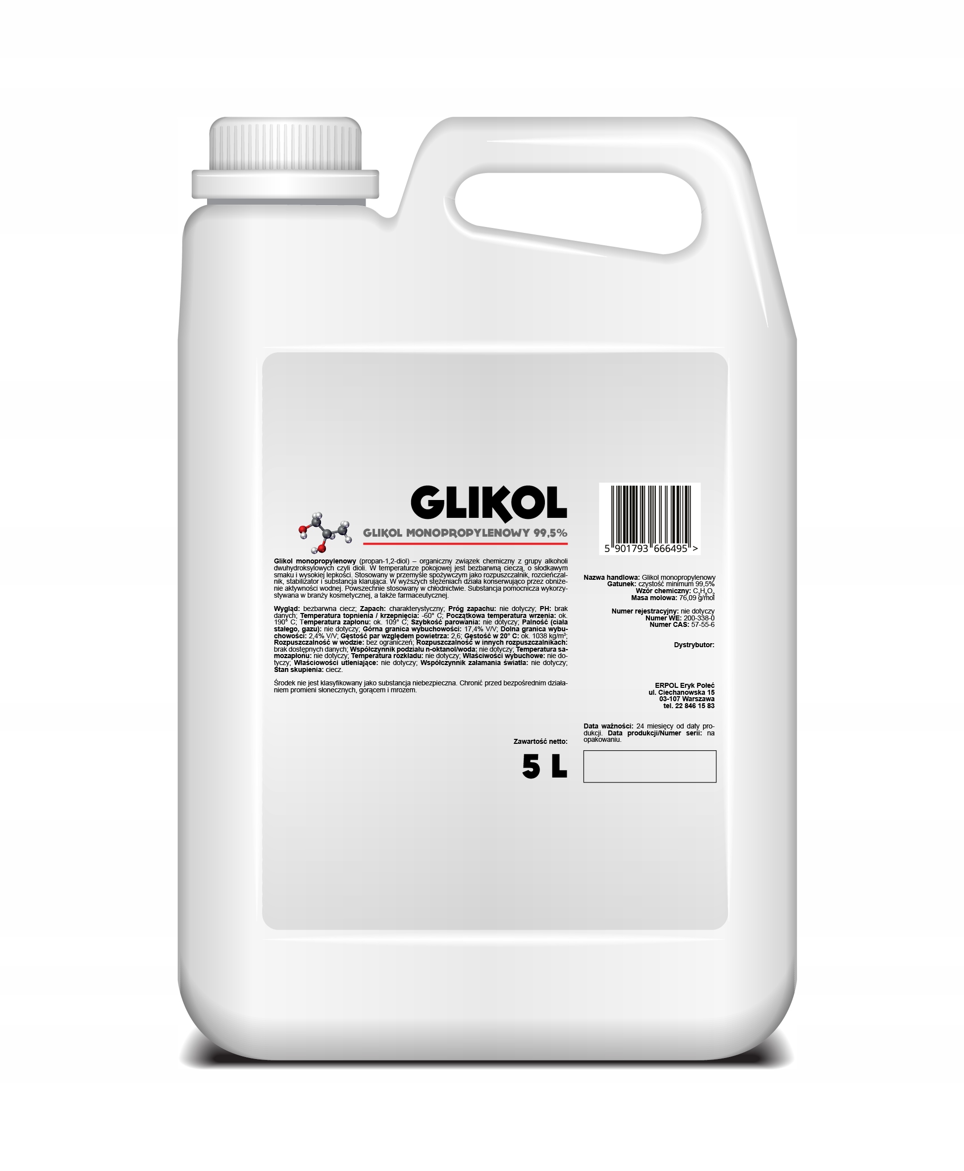 

Glikol Monopropylenowy Pg 99,5% Uniwersalny 5L