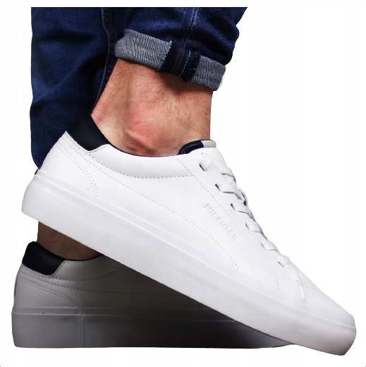 Tommy Hilfiger Kože pánské boty Originál tenisky Bílé sportovní pohodlné