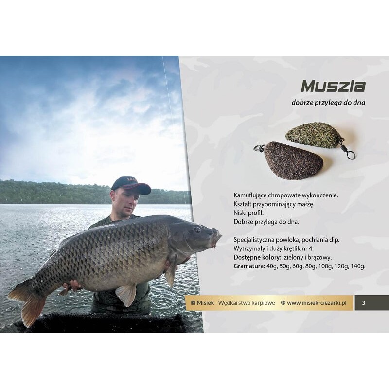 MISIEK - Ciężarek - Muszla zielona 120g Marka Misiek