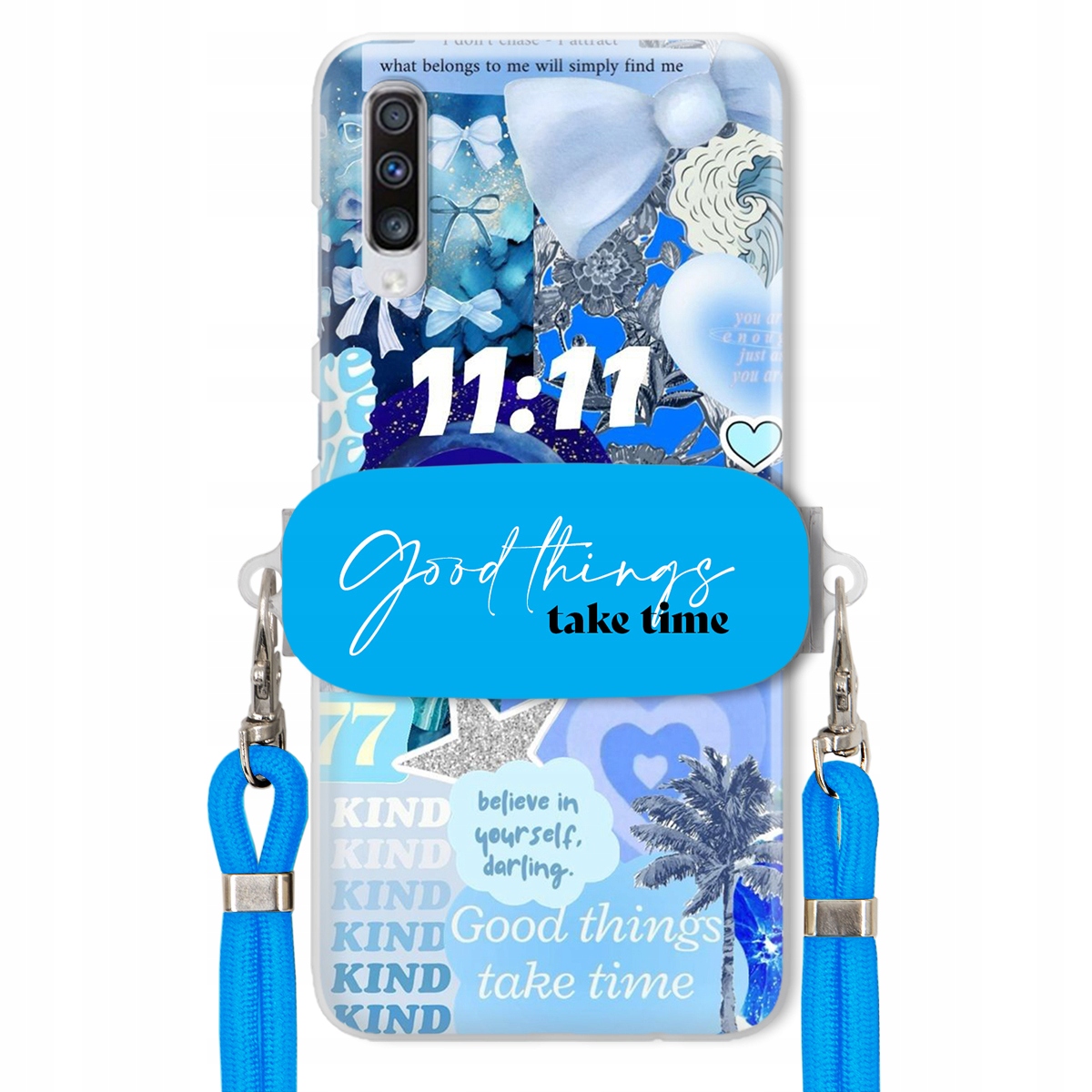 Puzdro pre Samsung A70s Držiak na vodítko Crossbody Good Things Take Time Lata