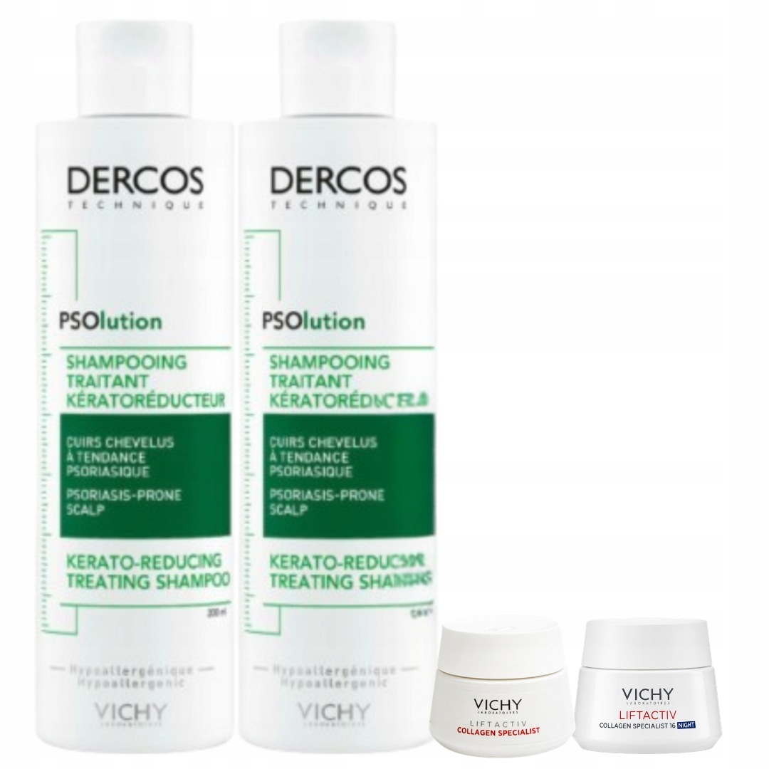 Vichy Dercos Szampon keratolityczny dla skóry z tendencją do łuszczycy-2PAK