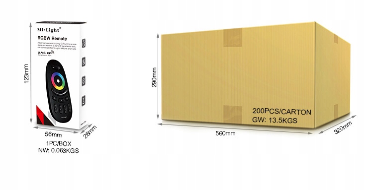 Milight FUT096B Pilot RGBW 4 Strefowy CZARNY DOTYK EAN (GTIN) 6970602181930