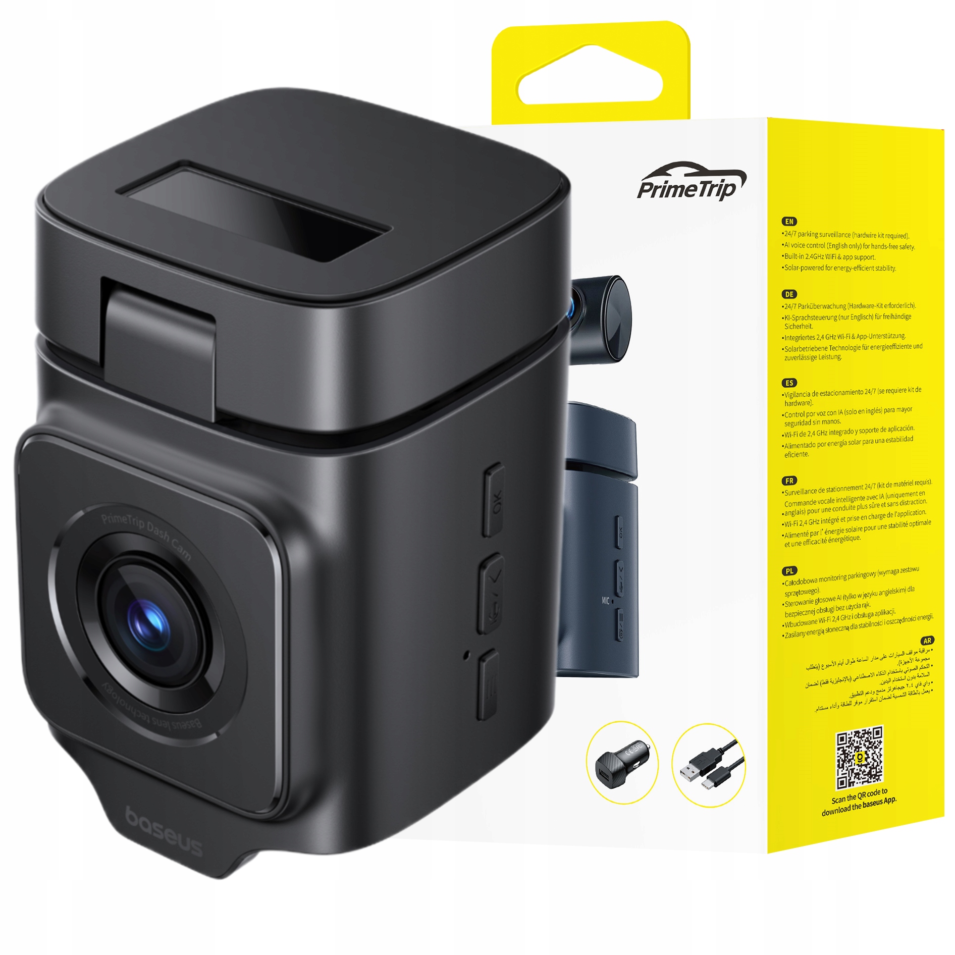 Baseus Wideorejestrator Samochodowy 3K Dual Gps Wifi Night Vision Ai Voice