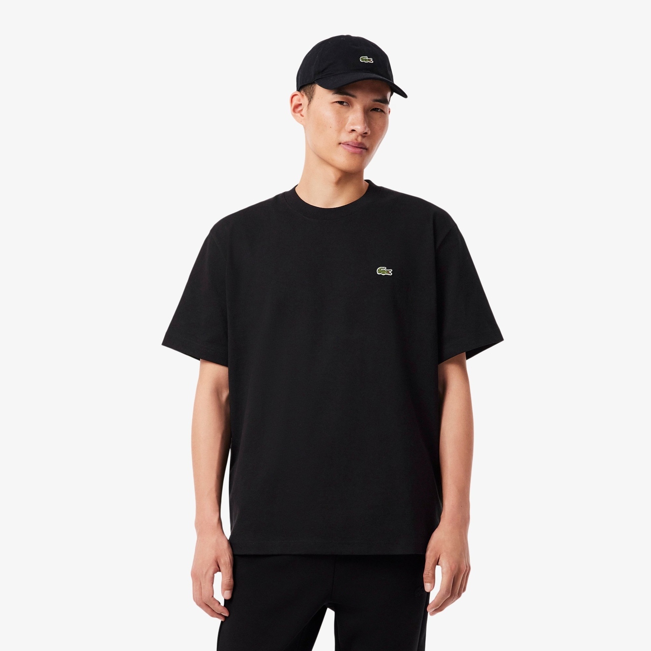 Lacoste Tričko pánské Heavy Cotton Noir L