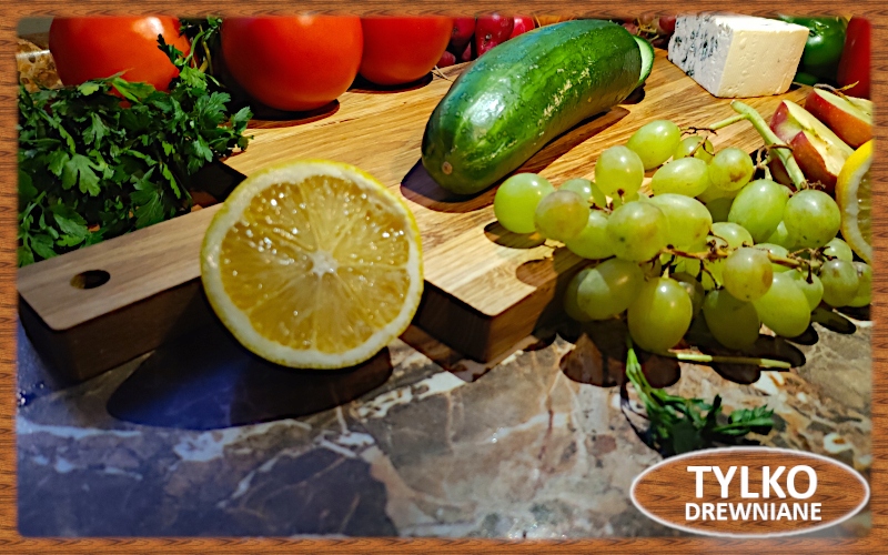 DREWNIANA DESKA DO KROJENIA DĄB - PRODUKT ***PREMIUM*** MOCNA 48x20x2 Linia Ręcznie Robiona Dębowa