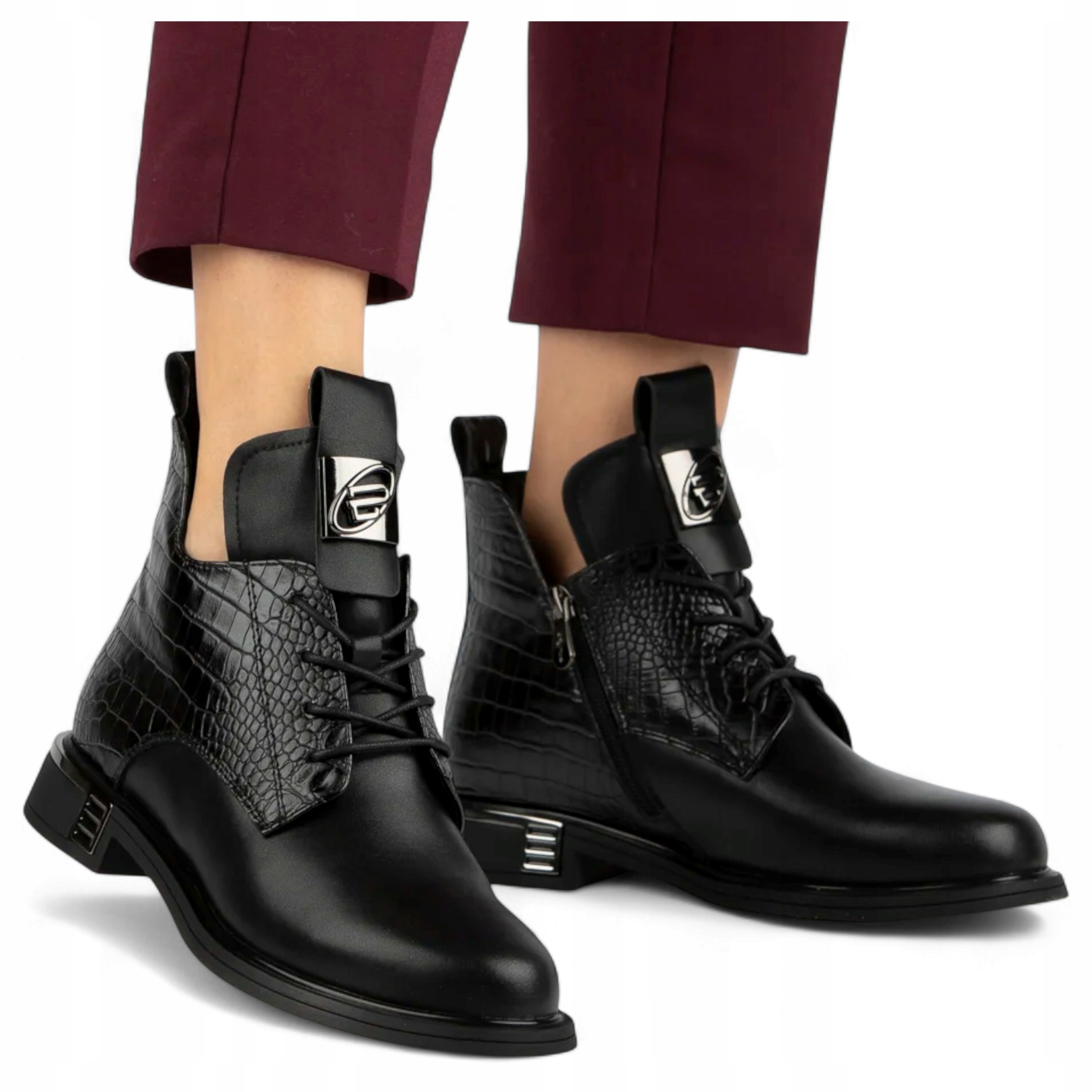 Dámské Kotníkové Boty Kožené 37 Filippo Podzimní Nízké Plochá Podrážka Teplé Elegantní