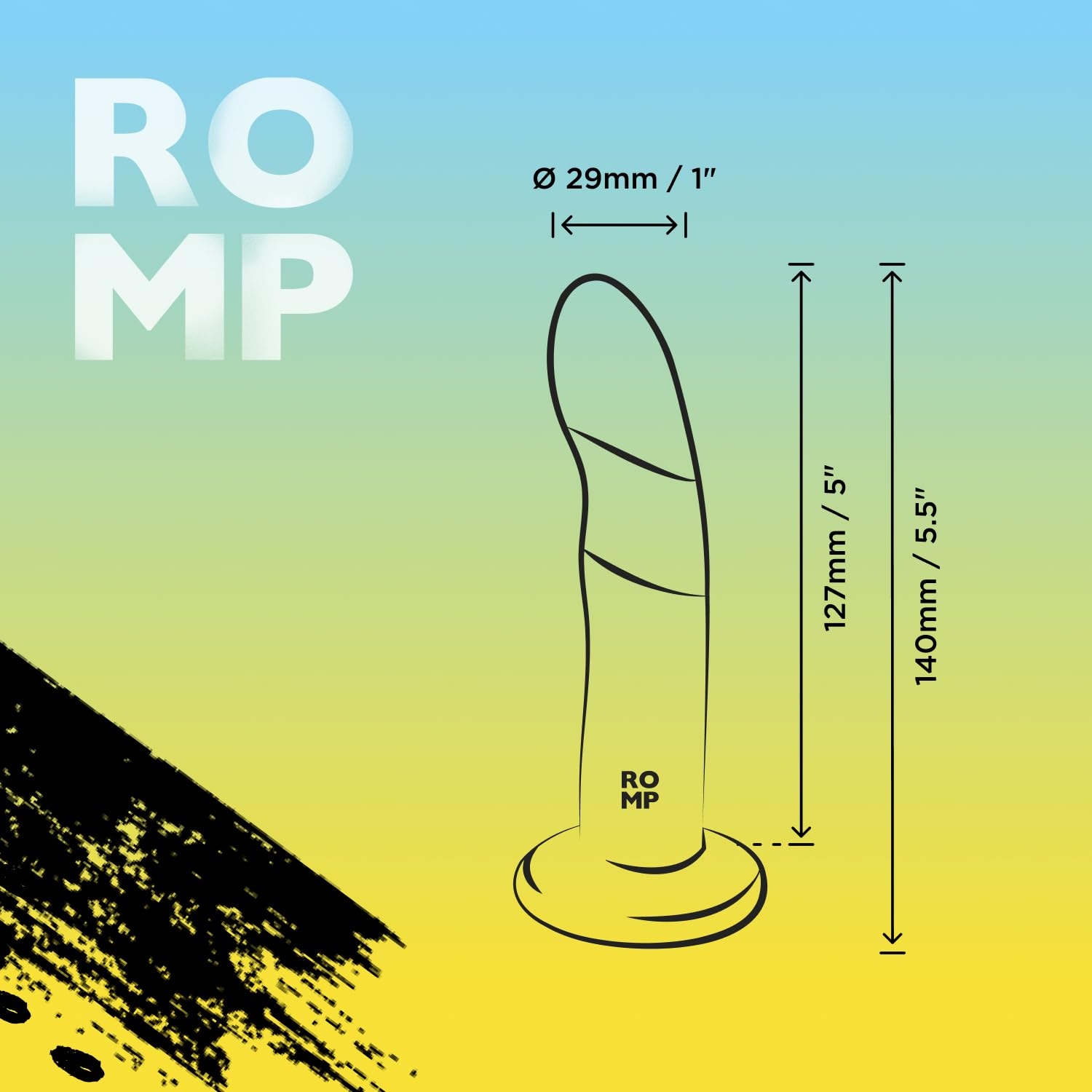 ROMP Piccolo Niebieski Dildo 14cm Silikonowy Kompatybilny z Wibratorem — miniatura 6