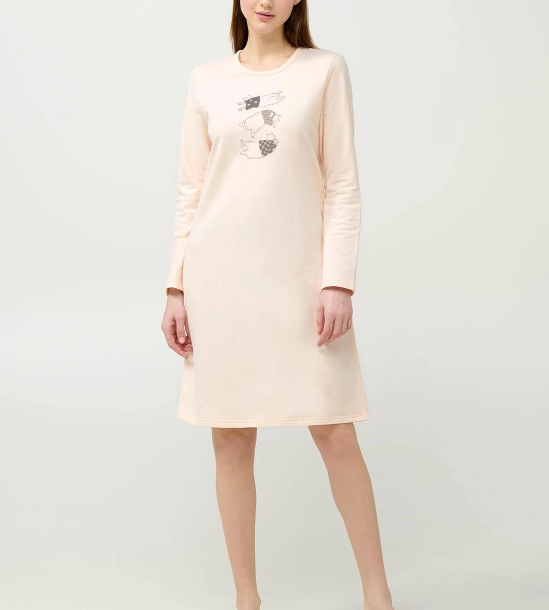 Dámská Košile s dlouhým Noční 23341 béžová Vamp Beige L
