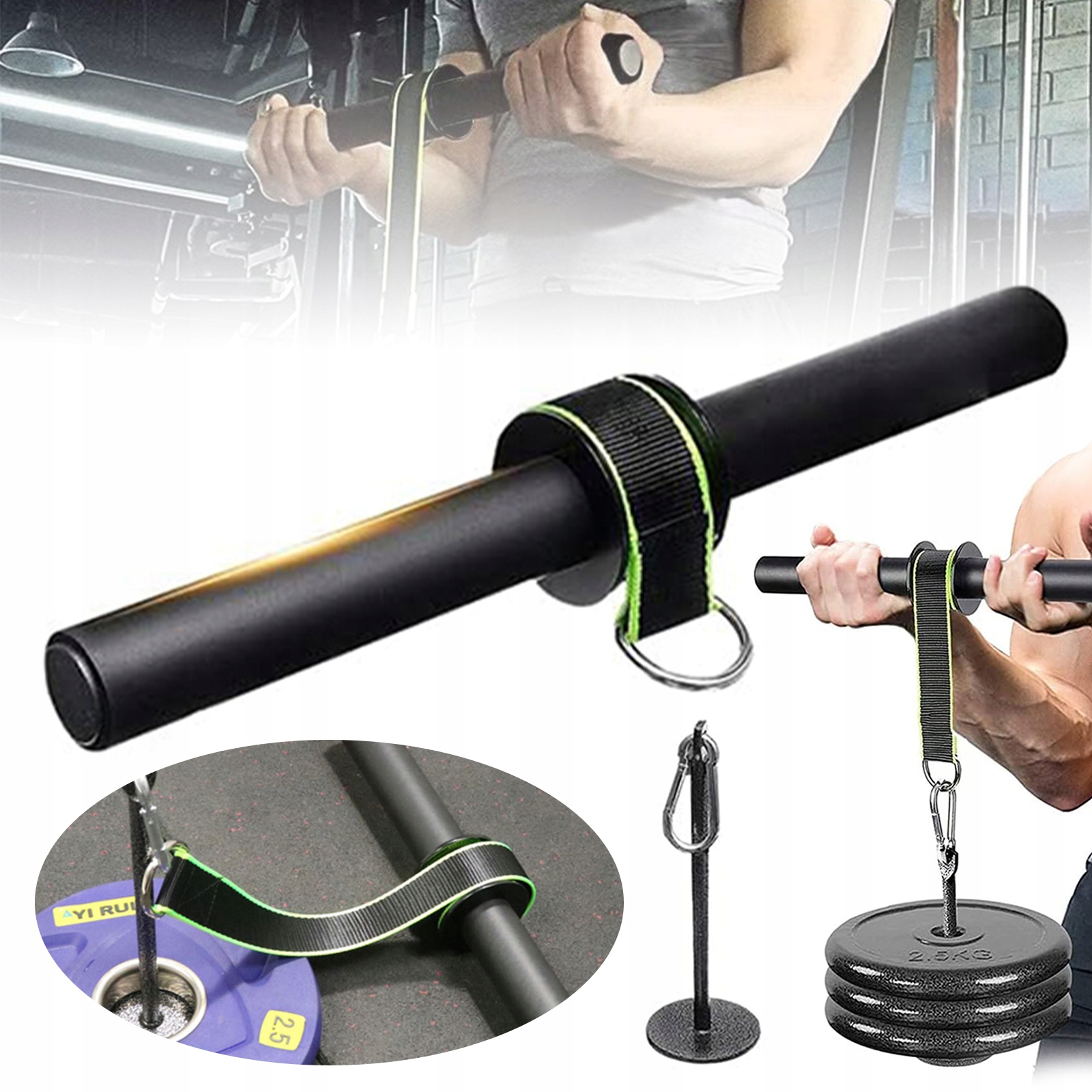wrist roller drążek do ćwiczeń przedramion z antypoślizgowym przyrządem