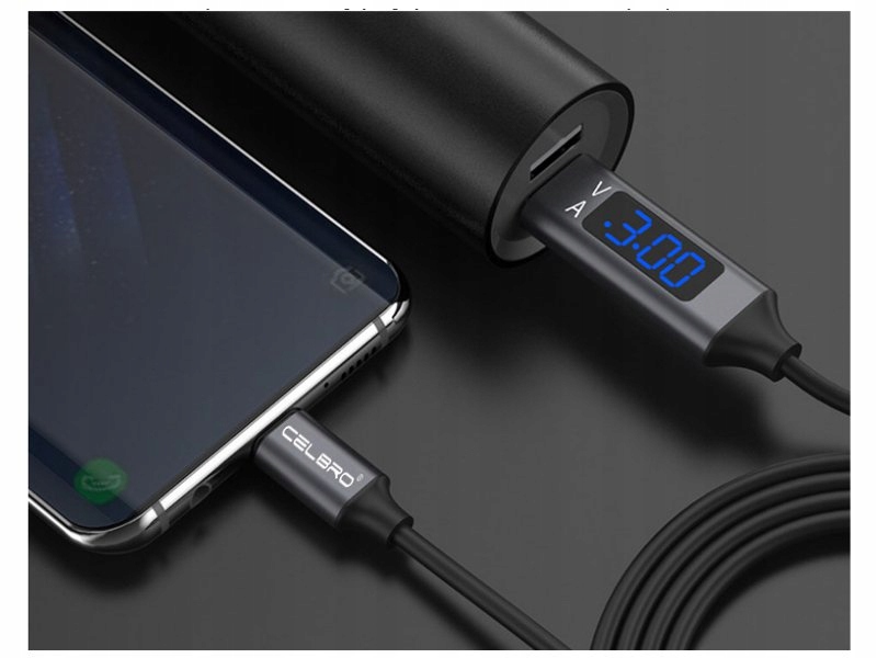 KABEL PRZEWÓD USB typ C wyświetlacz LED 1,5m Kod producenta 00918