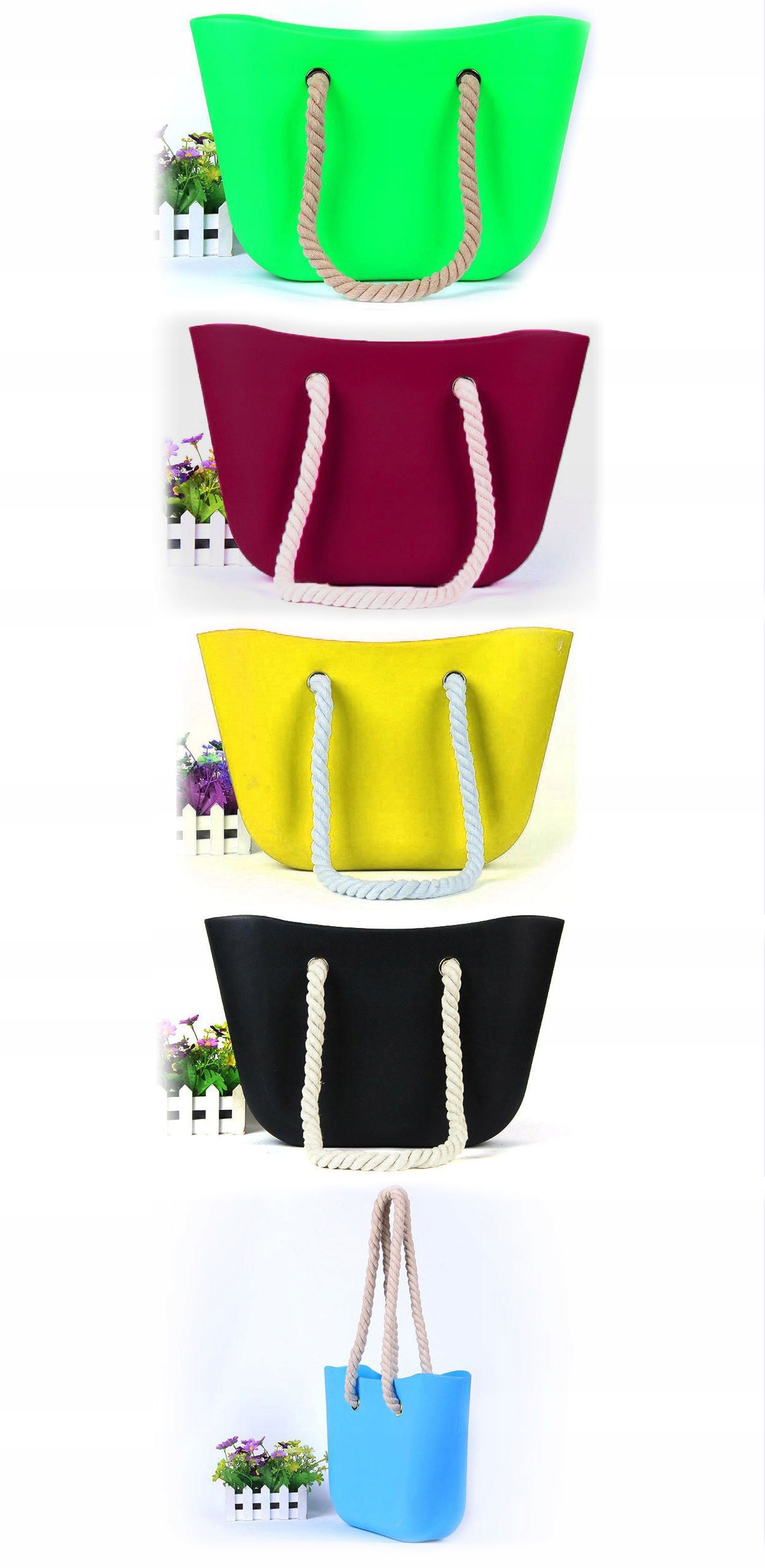 O TORBA GUMOWA TOREBKA HOBO JELLY SHOPPER BAG TGLB Wysokość uchwytów 35 cm