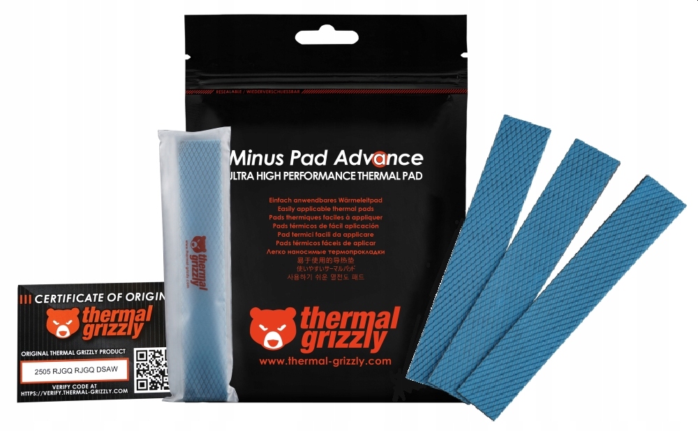 4ks Thermal Grizzly Minus Pad Advance 120 x 20 x 1,5 mm termopad thermalpad