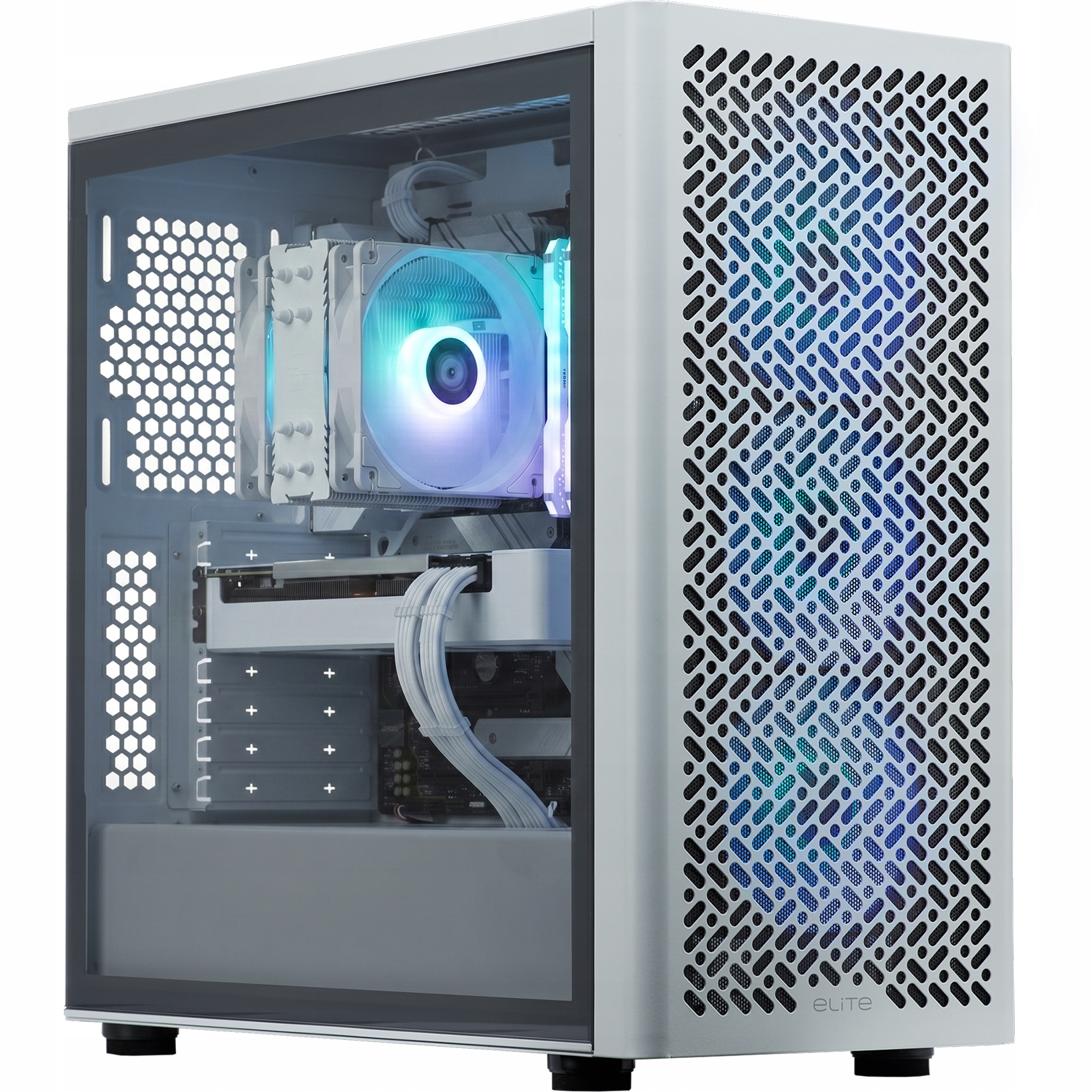 Počítačová Skříň pro Pc bílé herní Argb ventilátory, filtry Usb-c E-atx