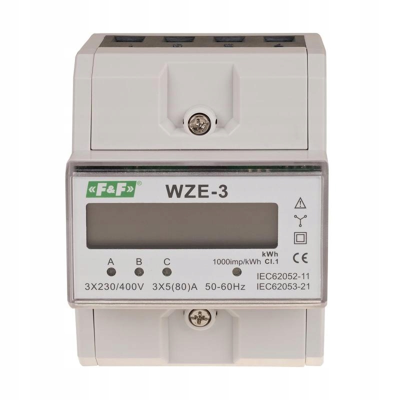 

F&f Licznik Zużycia Energii LCD 3-FAZOWY WZE-3