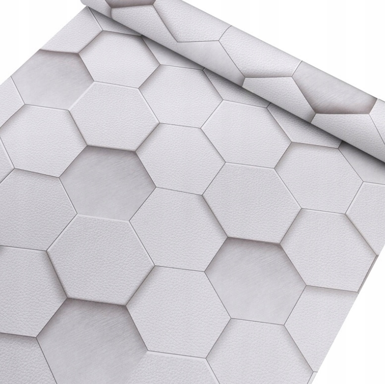 Tapeta biała hexagon 3d samoprzylepna romby biel 9171 (0615437292579 ...