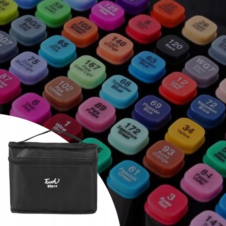 MARKERY ALKOHOLOWE 80 SZT PISAKI FLAMASTRY + ETUI Marka inna