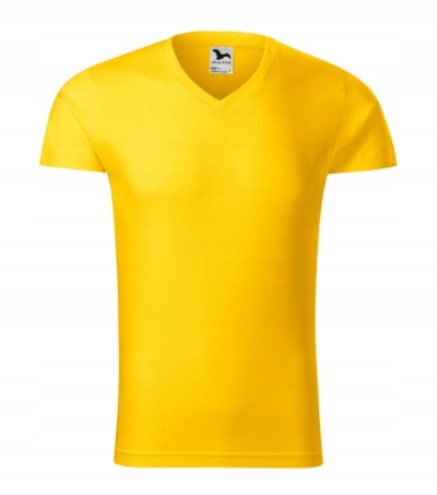 

T-shirt koszulka w serek Slim Fit V-neck żół M