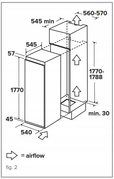 LODÓWKA CHŁODIARKA DO ZABUDOWY CDA FW821 AMICA 177CM 316L Kod producenta FW821/3