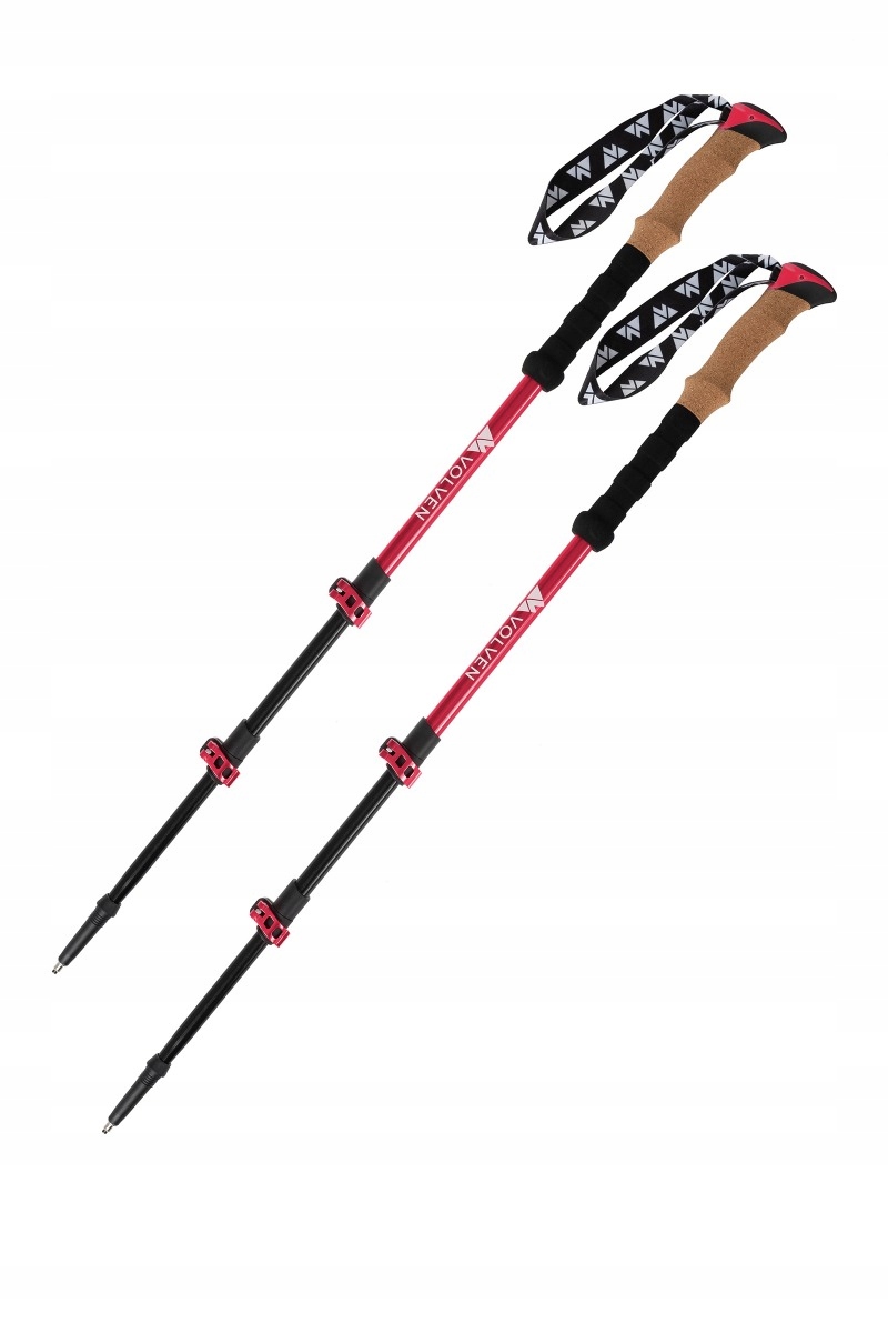 Trekkingové hole Volven Adventure Cork červená