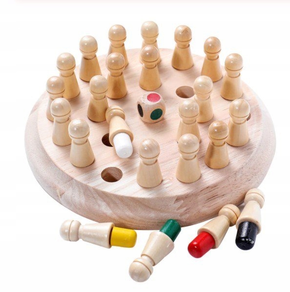 DREWNIANE KLOCKI GRA LOGICZNA DOPASUJ KOLORY Marka bez marki