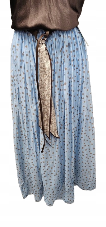 Elegantní Sukně Maxi s puntíky a páskem a šátkem – Retro Boho-H&G Itali