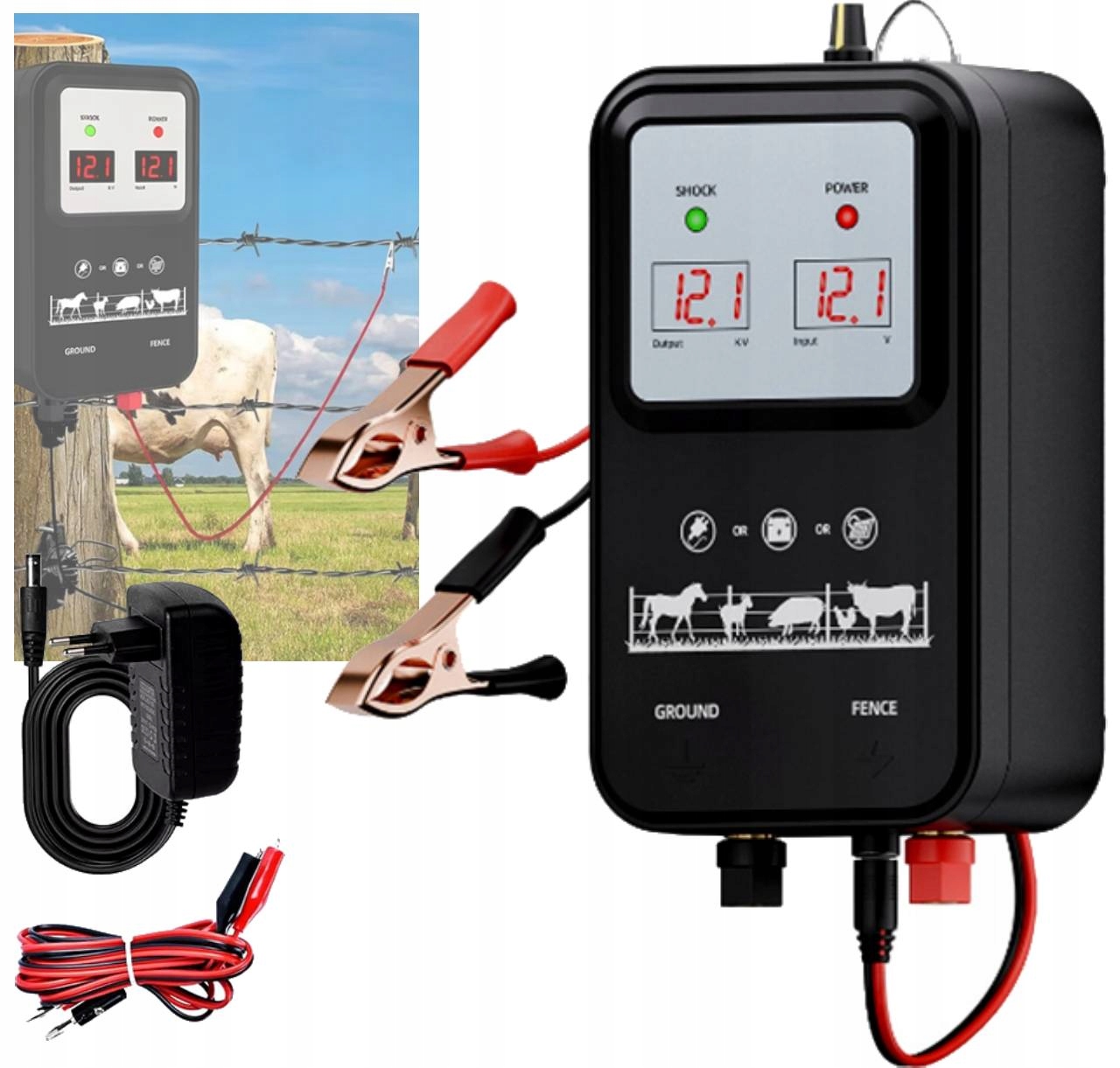 Sada elektrického plotu pro hospodářská zvířata Ac 100V-240V