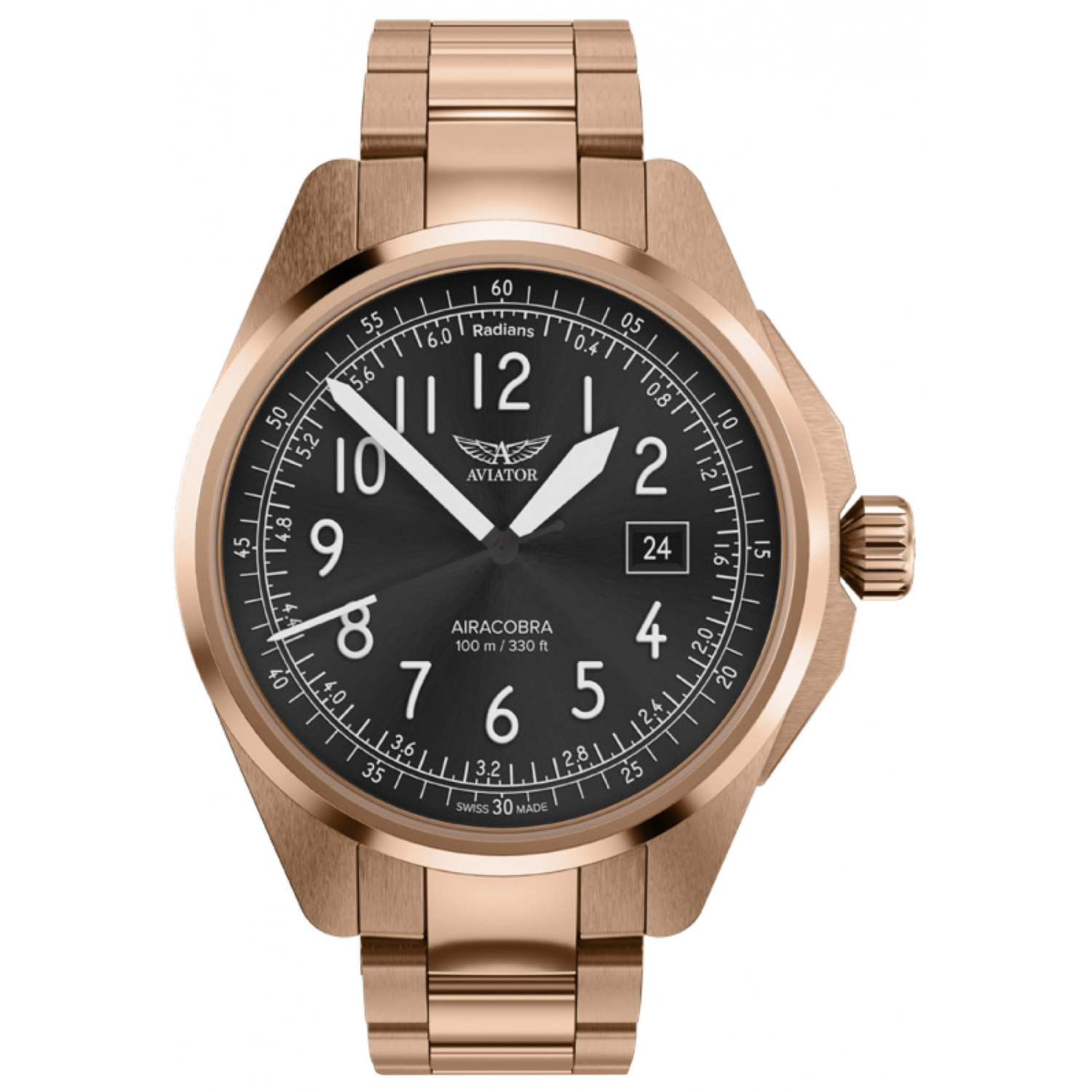 Pánské Hodinky Aviator V.1.38.2.322.5 růžové zlato