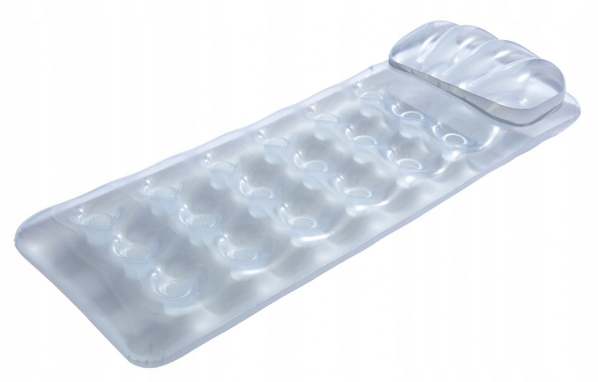 Dmuchany Materac plażowy Srebrny metalik 188x71cm BESTWAY + Zestaw naprawcz