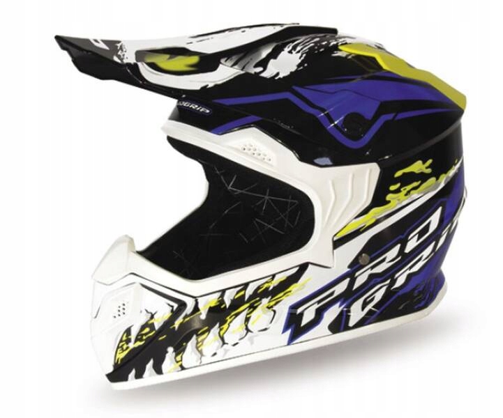 Prilba Cross Progrip PG3009 Jurassic Biela/Modrá/Žltá fluo Yxl