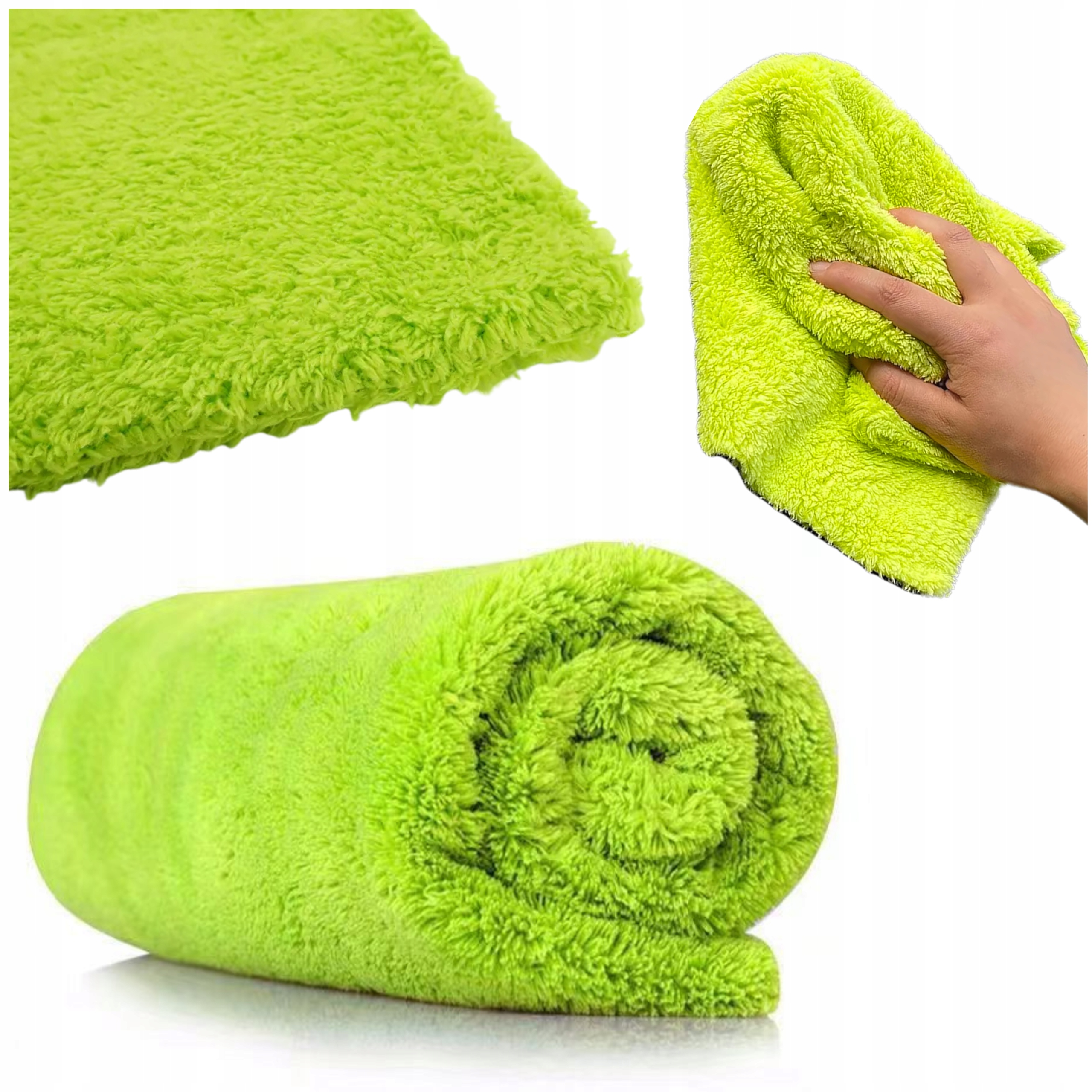 ŚCIERECZKA Z MIKROFIBRY BEZSZWOWA MIKROFIBRA DO DETAILINGU 40X40 ZIELONA