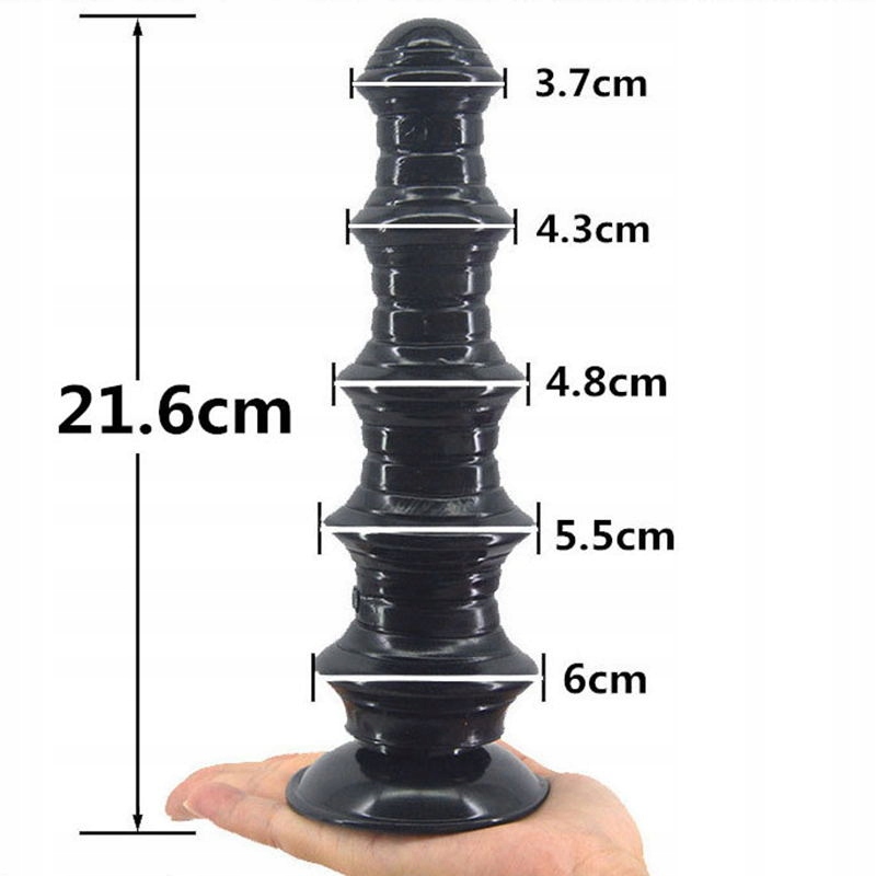 VEĽKÝ ANÁLNY KOLÍK INTÍMNE DILDO BUTT PLUG UNISEX VEŽA Farba čierna