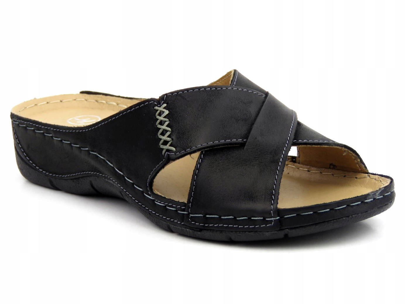 

Klapki Damskie Helios 229 Wygodne Skórzane Polskie