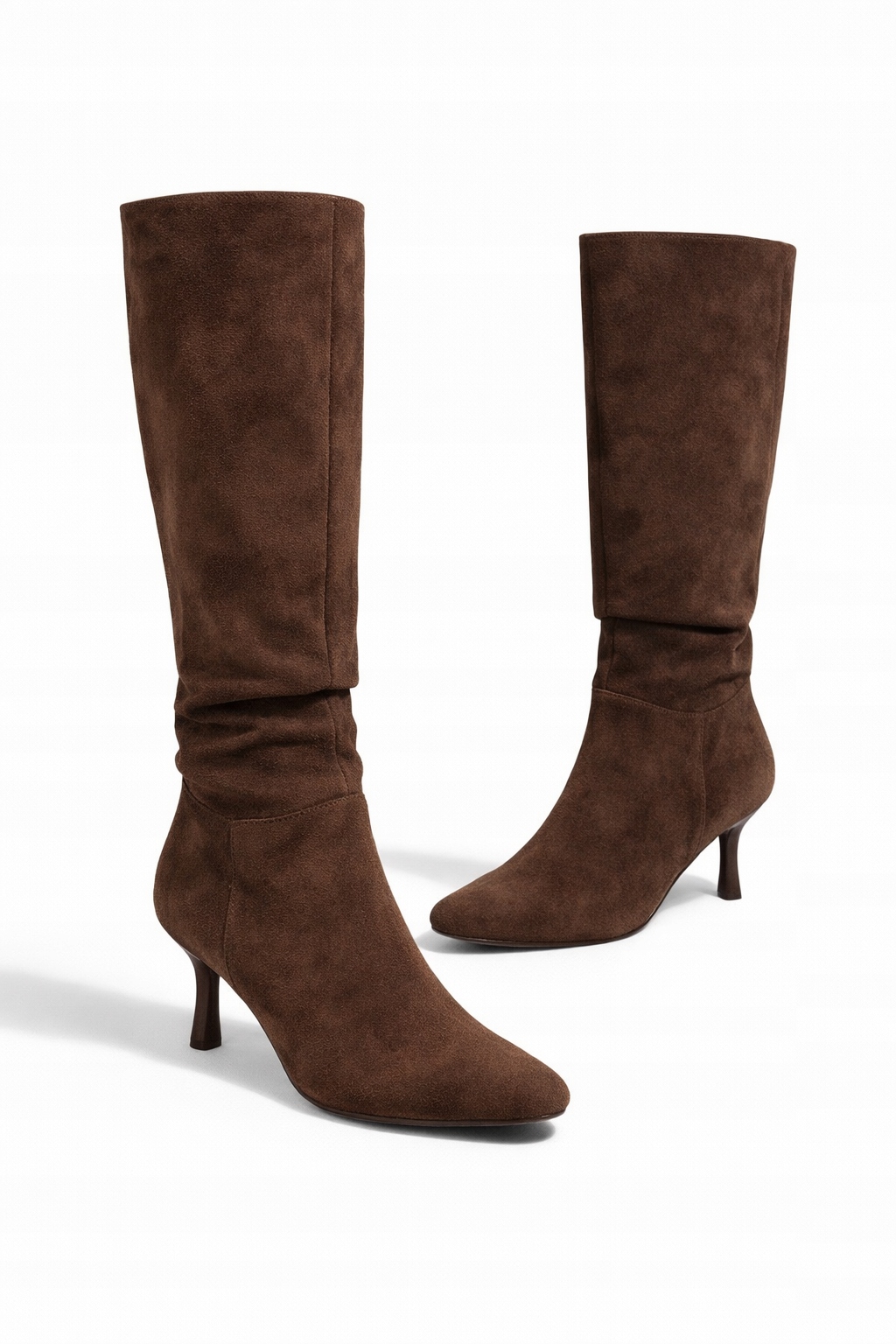 Dámské Semišové Kozačky Hnědé S Podpatkem 37 I4A