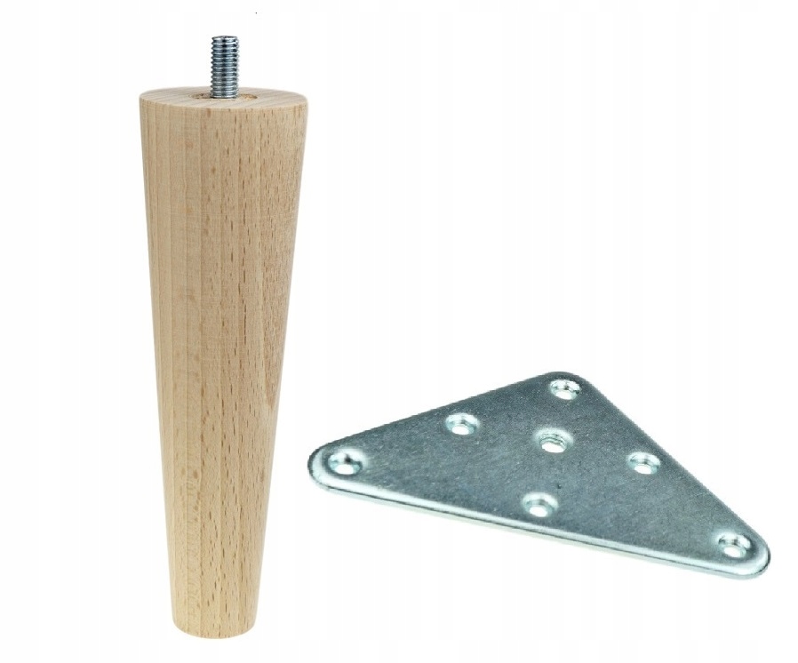 

Noga drewniana 15 cm nóżka z blachą montażową