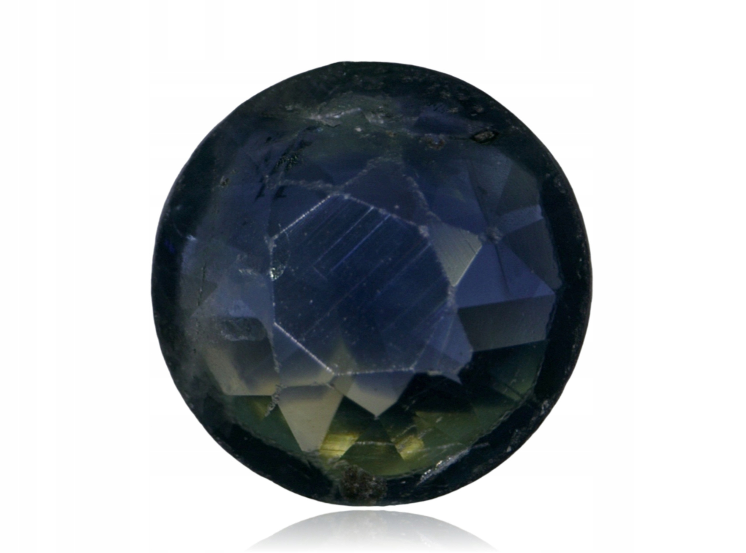 Safír 0.14ct Tri-Color Modrý Kulatý eCertifikát Wbd