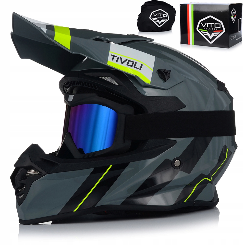 Motocyklová Prilba Vito Tivoli Nardo Okuliare Off-road Enduro Cross Štvorkolka