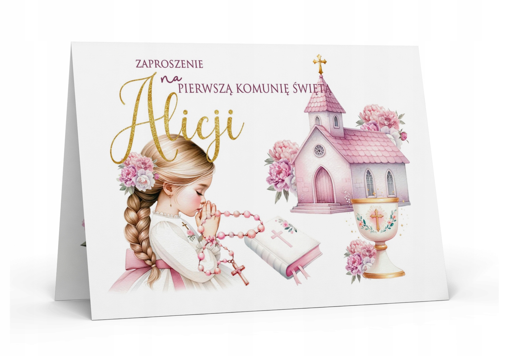 ZAPROSZENIA na Komunię Świętą IMIĘ DZIECKA Pierwsza Komunia Przyjęcie