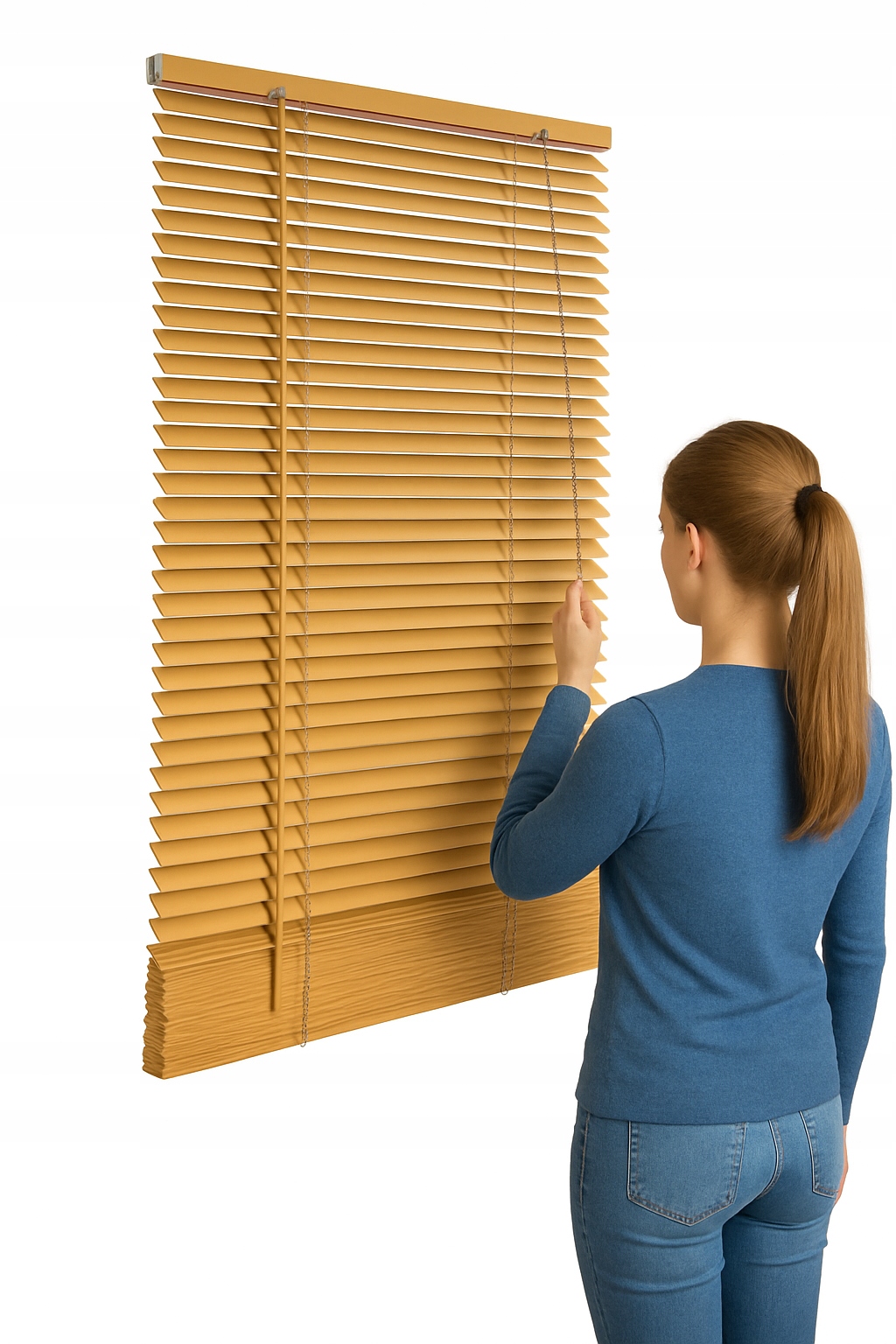 Drevené žalúzie z prírodného dreva na mieru 60x140 25 mm Decorandoo