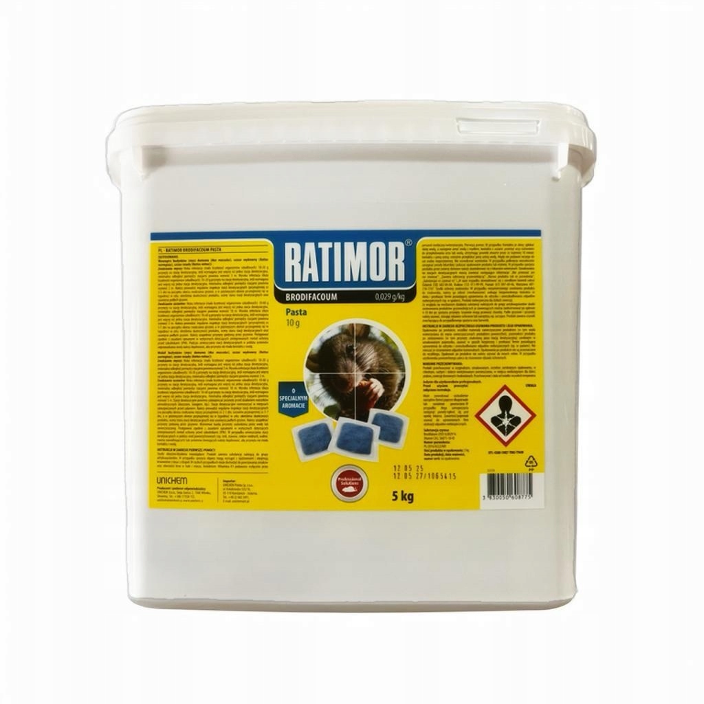 Ultra Silná Jed Na Myši, Krysy, Hlodavce, Pasta Ratimor 5KG Brodifakum