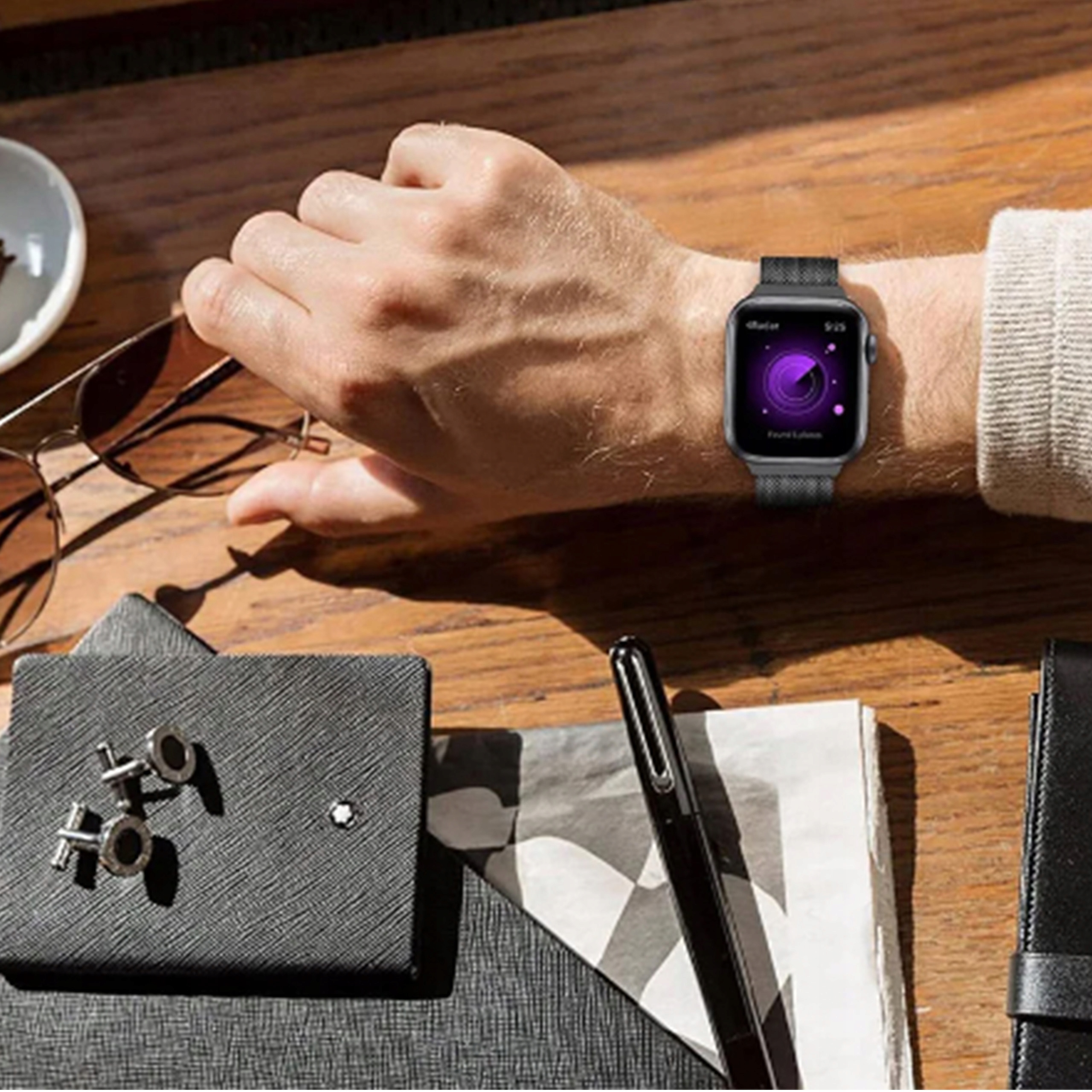 Pasek Do APPLE WATCH 1 2 3 4 5 6 7 8 9 SE 38MM 40MM 41MM Czarny Magnetyczny Kolor czarny