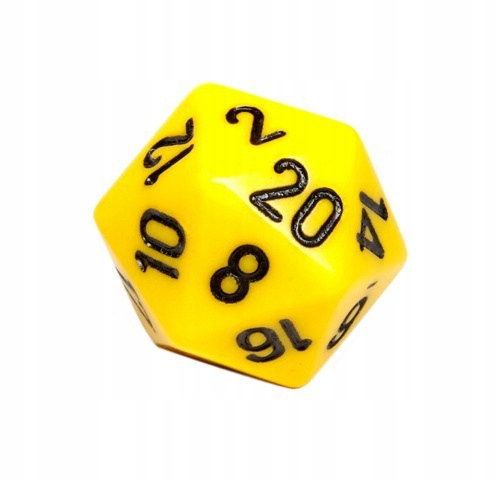 Kość RPG K20 kostka do gry żółta