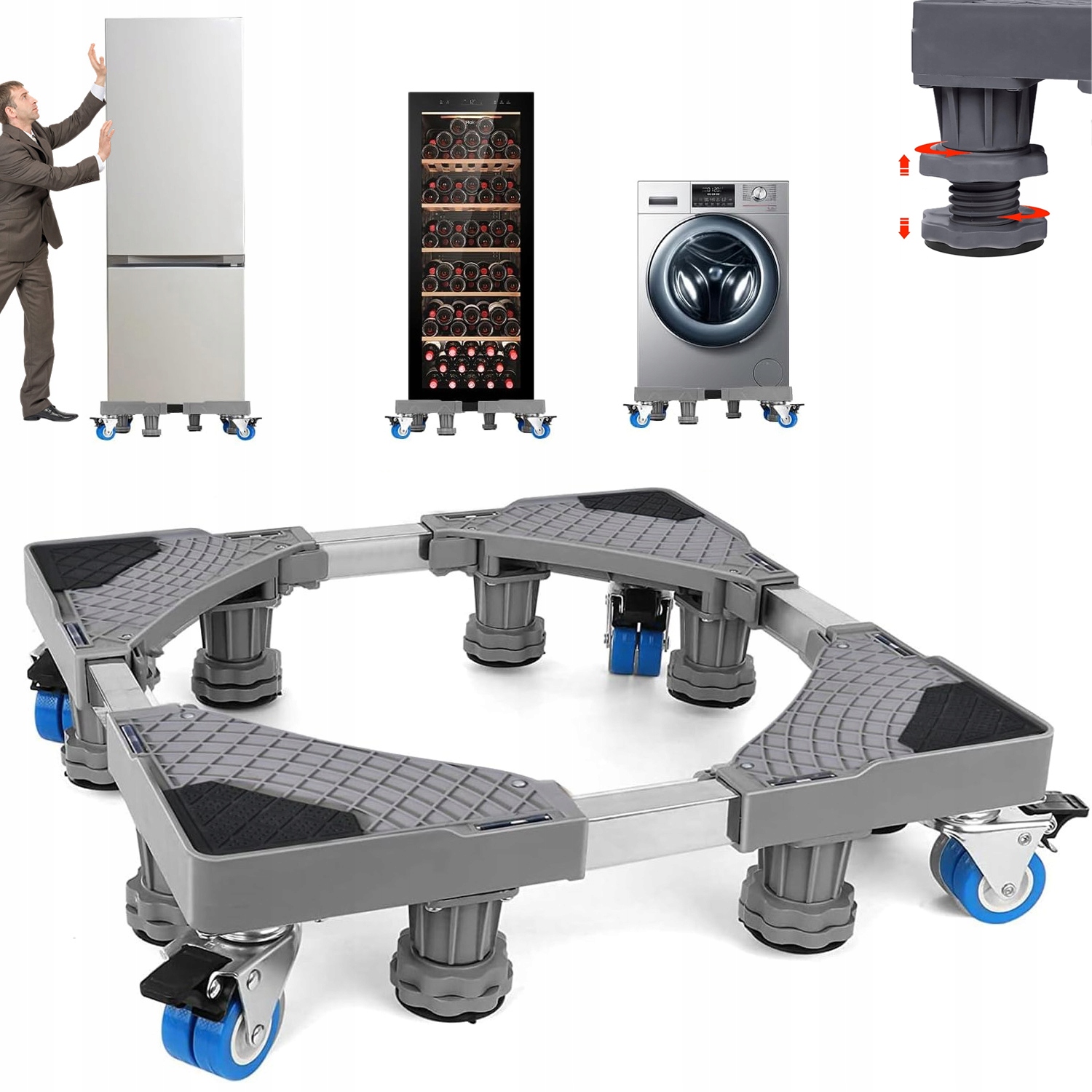 Podstawa Ruchoma Pod Pralkę Zmywarkę Sprzęt Agd Mobilna Z Kółkami Regulowa