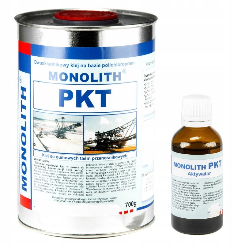 Klej do gumy taśmociągów Pkt 700g+ utwardzacz 10ml