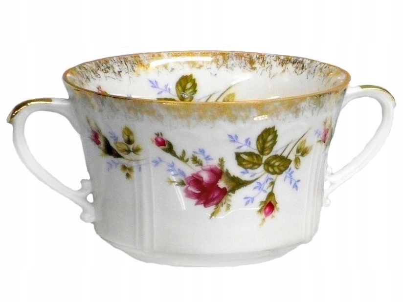 001 Bulionówka 400 Róża Złota Kamelia Chodzież Malcer Porcelana 12/12